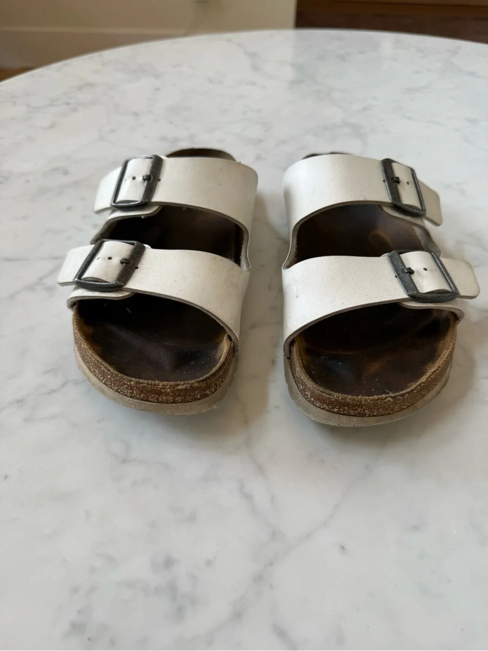 Birkenstock Arizona White Double Strap Sandals Women’s Size 7